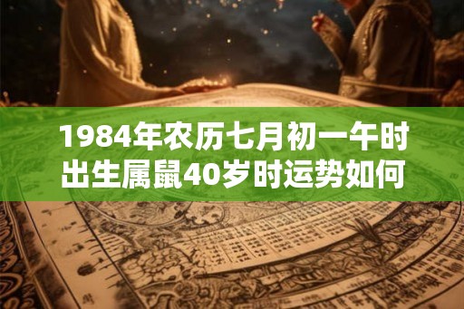 1984年农历七月初一午时出生属鼠40岁时运势如何