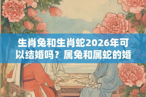 生肖兔和生肖蛇2026年可以结婚吗？属兔和属蛇的婚姻好不好？
