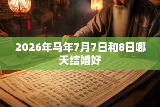 2026年马年7月7日和8日哪天结婚好