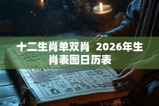 十二生肖单双肖  2026年生肖表图日历表