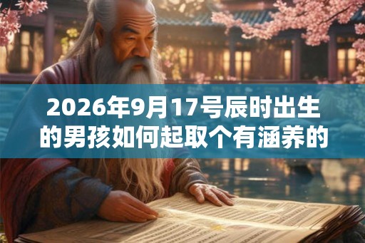 2026年9月17号辰时出生的男孩如何起取个有涵养的名字和五行属性