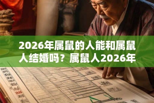 2026年属鼠的人能和属鼠人结婚吗？属鼠人2026年哪个月结婚好？