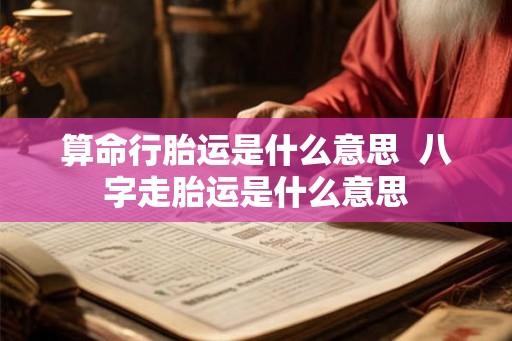 算命行胎运是什么意思  八字走胎运是什么意思
