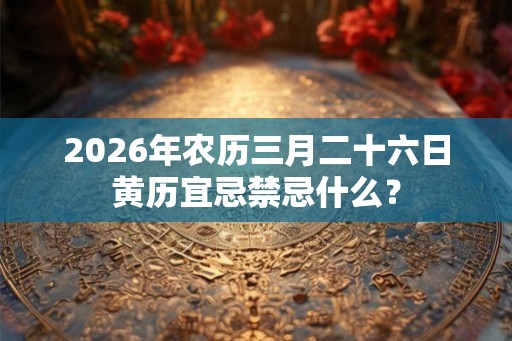 2026年农历三月二十六日黄历宜忌禁忌什么? 2026年农历三月二十六日黄历宜忌禁忌什么?