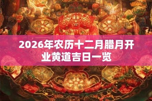 2026年农历十二月腊月开业黄道吉日一览