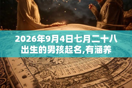 2026年9月4日七月二十八出生的男孩起名,有涵养