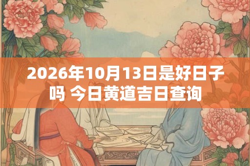 2026年10月13日是好日子吗 今日黄道吉日查询