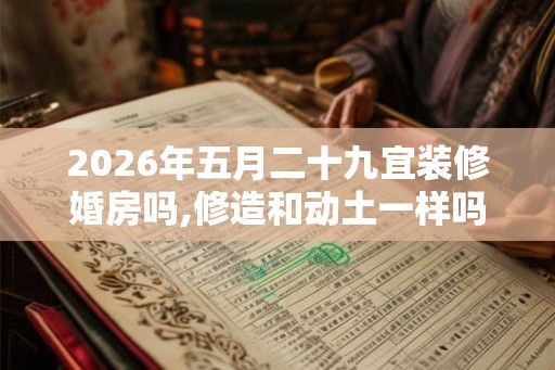 2026年五月二十九宜装修婚房吗,修造和动土一样吗
