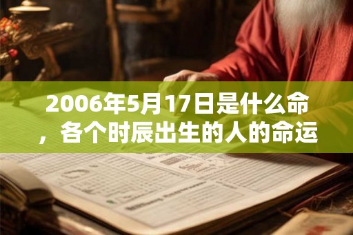 2006年5月17日是什么命，各个时辰出生的人的命运