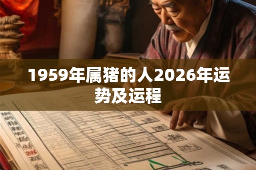 1959年属猪的人2026年运势及运程 1959年属猪的人2026年运势及运程