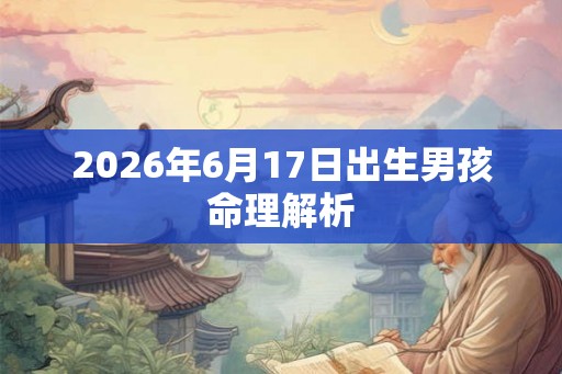 2026年6月17日出生男孩命理解析 2026年6月17日出生男孩命理解析