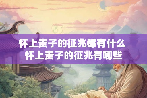 怀上贵子的征兆都有什么 怀上贵子的征兆有哪些 怀上贵子的征兆都有什么 怀上贵子的征兆有哪些