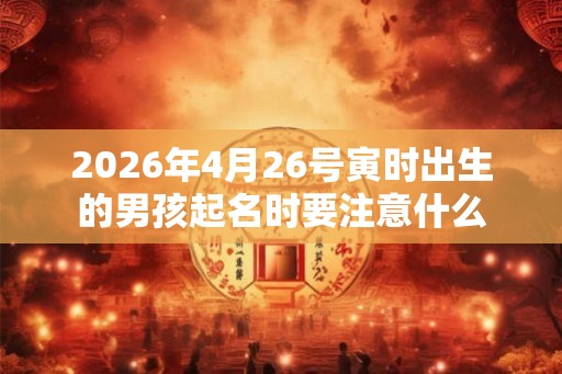 2026年4月26号寅时出生的男孩起名时要注意什么