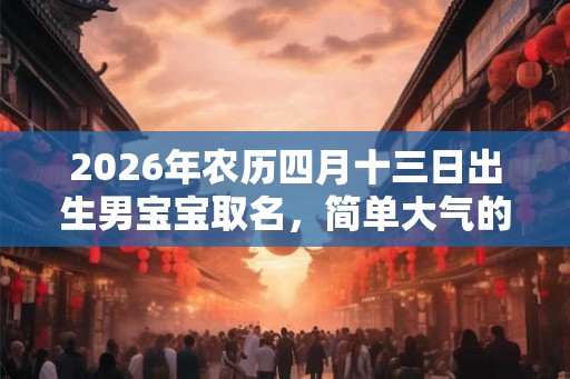 2026年农历四月十三日出生男宝宝取名，简单大气的好名字