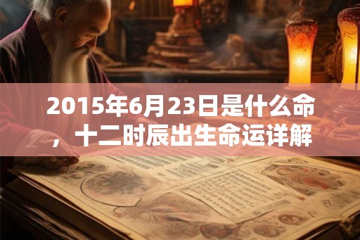 2015年6月23日是什么命,十二时辰出生命运详解 2015年6月23日是什么命,十二时辰出生命运详解