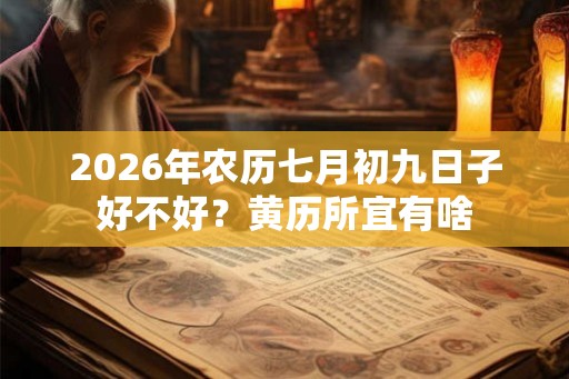 2026年农历七月初九日子好不好？黄历所宜有啥