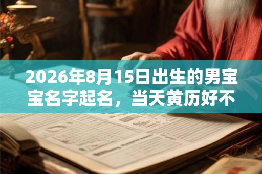 2026年8月15日出生的男宝宝名字起名，当天黄历好不好？