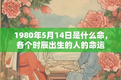 1980年5月14日是什么命，各个时辰出生的人的命运