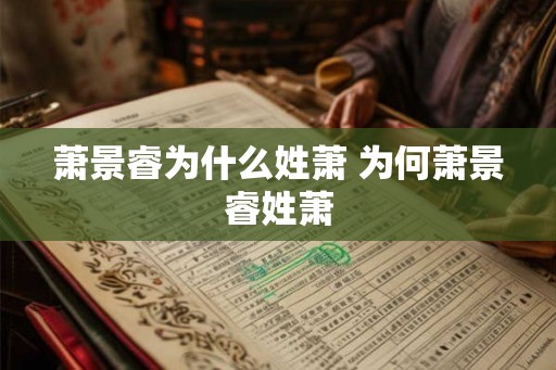 萧景睿为什么姓萧 为何萧景睿姓萧