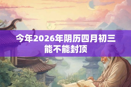 今年2026年阴历四月初三能不能封顶