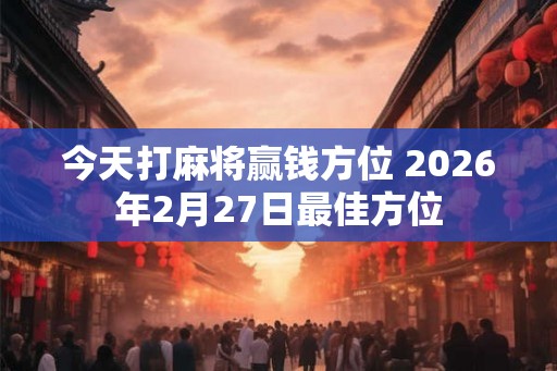 今天打麻将赢钱方位 2026年2月27日最佳方位