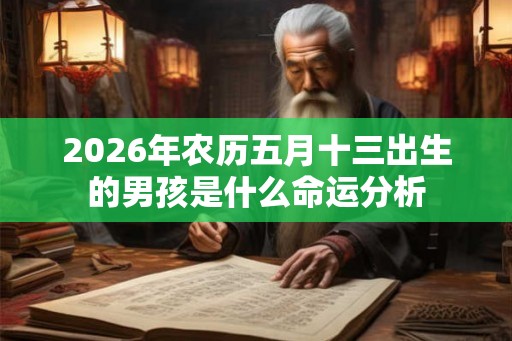 2026年农历五月十三出生的男孩是什么命运分析 2026年农历五月十三出生的男孩是什么命运分析