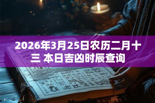 2026年3月25日农历二月十三 本日吉凶时辰查询