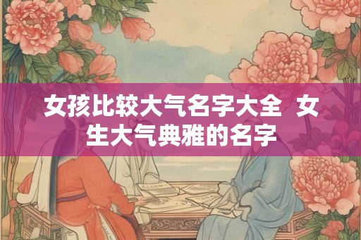 女孩比较大气名字大全 女生大气典雅的名字 女孩比较大气名字大全 女生大气典雅的名字