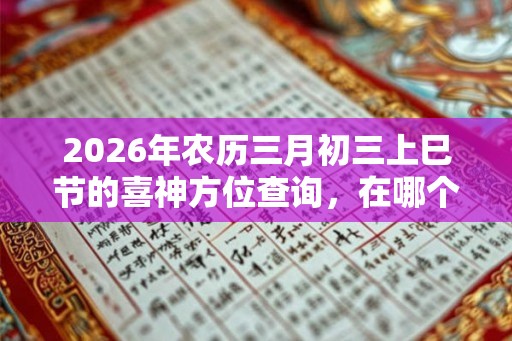 2026年农历三月初三上巳节的喜神方位查询，在哪个方向？