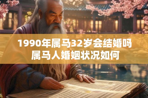 1990年属马32岁会结婚吗 属马人婚姻状况如何