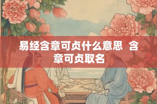 易经含章可贞什么意思  含章可贞取名