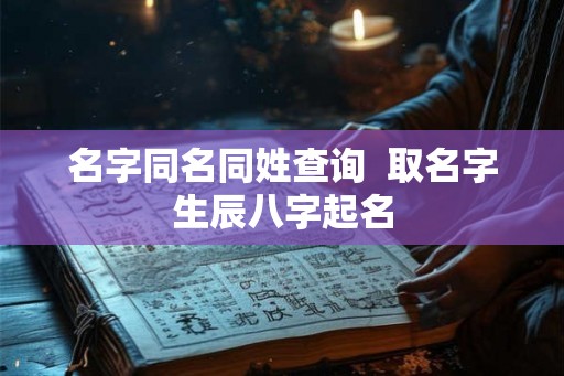 名字同名同姓查询  取名字生辰八字起名