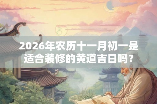 2026年农历十一月初一是适合装修的黄道吉日吗？