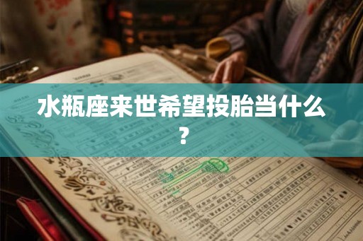 水瓶座来世希望投胎当什么？