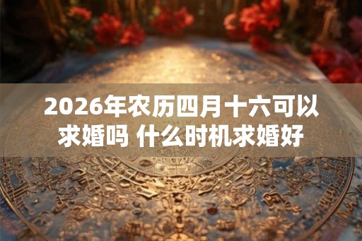 2026年农历四月十六可以求婚吗 什么时机求婚好