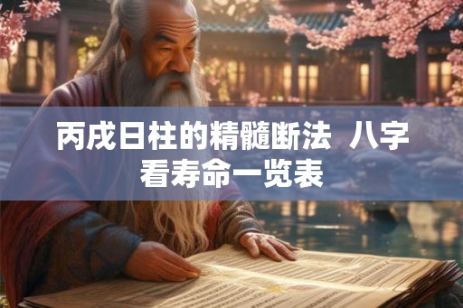 丙戌日柱的精髓断法  八字看寿命一览表