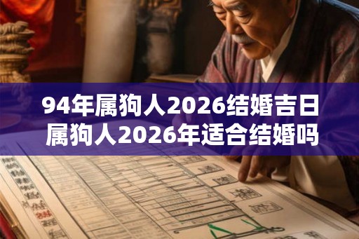 94年属狗人2026结婚吉日 属狗人2026年适合结婚吗