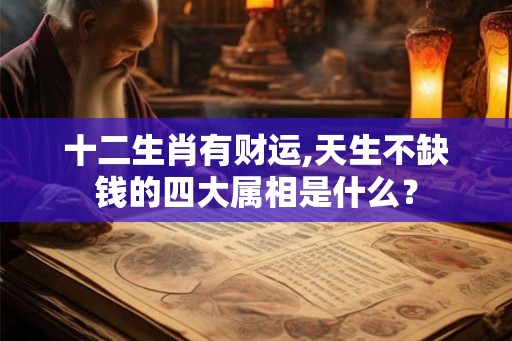 十二生肖有财运,天生不缺钱的四大属相是什么? 十二生肖有财运,天生不缺钱的四大属相是什么?