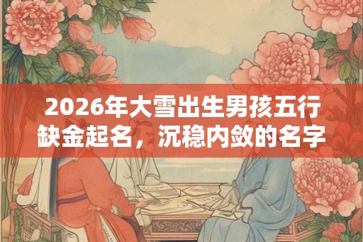 2026年大雪出生男孩五行缺金起名，沉稳内敛的名字