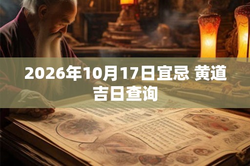 2026年10月17日宜忌 黄道吉日查询