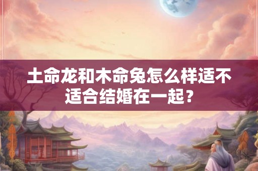 土命龙和木命兔怎么样适不适合结婚在一起？