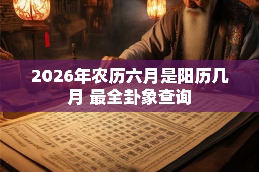 2026年农历六月是阳历几月 最全卦象查询