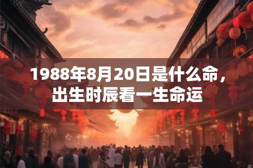 1988年8月20日是什么命,出生时辰看一生命运 1988年8月20日是什么命,出生时辰看一生命运