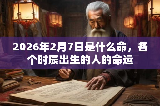2026年2月7日是什么命，各个时辰出生的人的命运