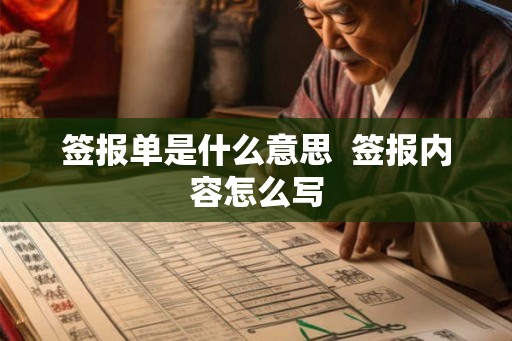 签报单是什么意思 签报内容怎么写 签报单是什么意思 签报内容怎么写