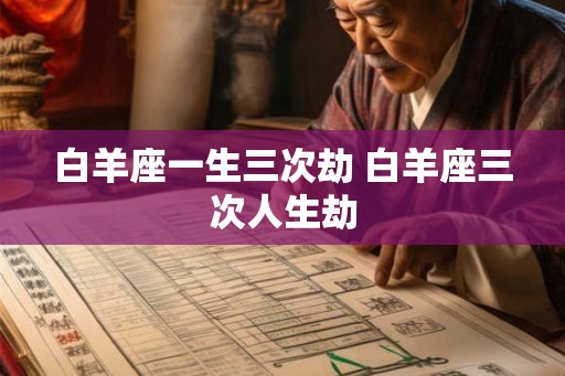 白羊座一生三次劫 白羊座三次人生劫
