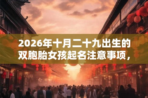 2026年十月二十九出生的双胞胎女孩起名注意事项，五行属什么
