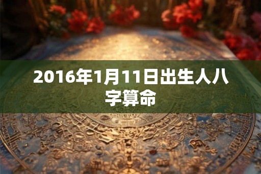 2016年1月11日出生人八字算命