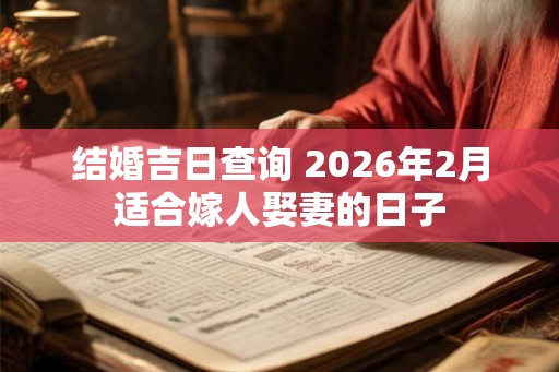 结婚吉日查询 2026年2月适合嫁人娶妻的日子