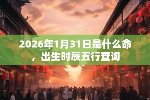 2026年1月31日是什么命,出生时辰五行查询 2026年1月31日是什么命,出生时辰五行查询